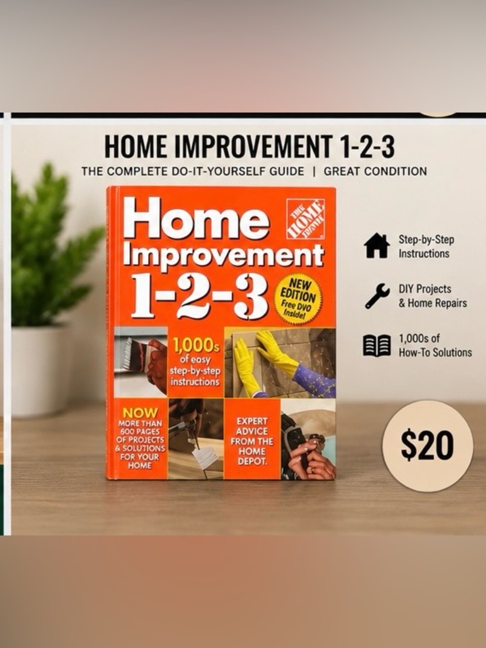 Construction Office display book Home Improvement 1-2-3 Orange Home Depot Guide